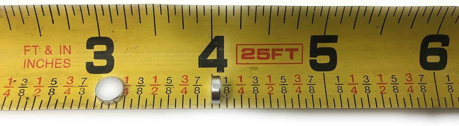 Nexlevl Super Small Refrigerator Magnets 6x2mm, Perfect for Mini Fridge Magnets, 25 Very Tiny Round Craft Magnets, Crafts, DIY Projects, Magnetic Whiteboards, Extremely Reliable 1/4 Inch Magnets