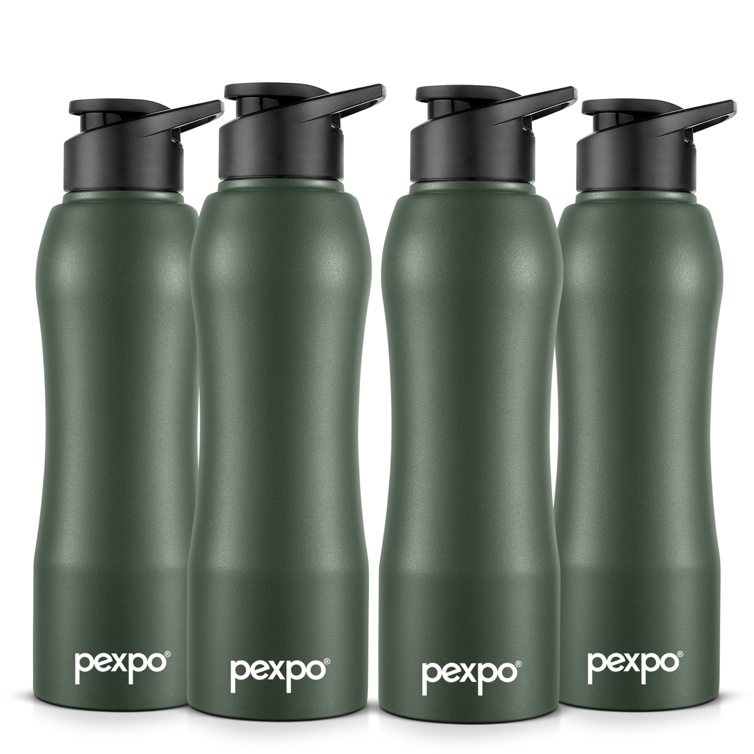 PEXPO Stainless Steel Fridge Water Bottle – 750 Ml, Leak-Proof, Military Green