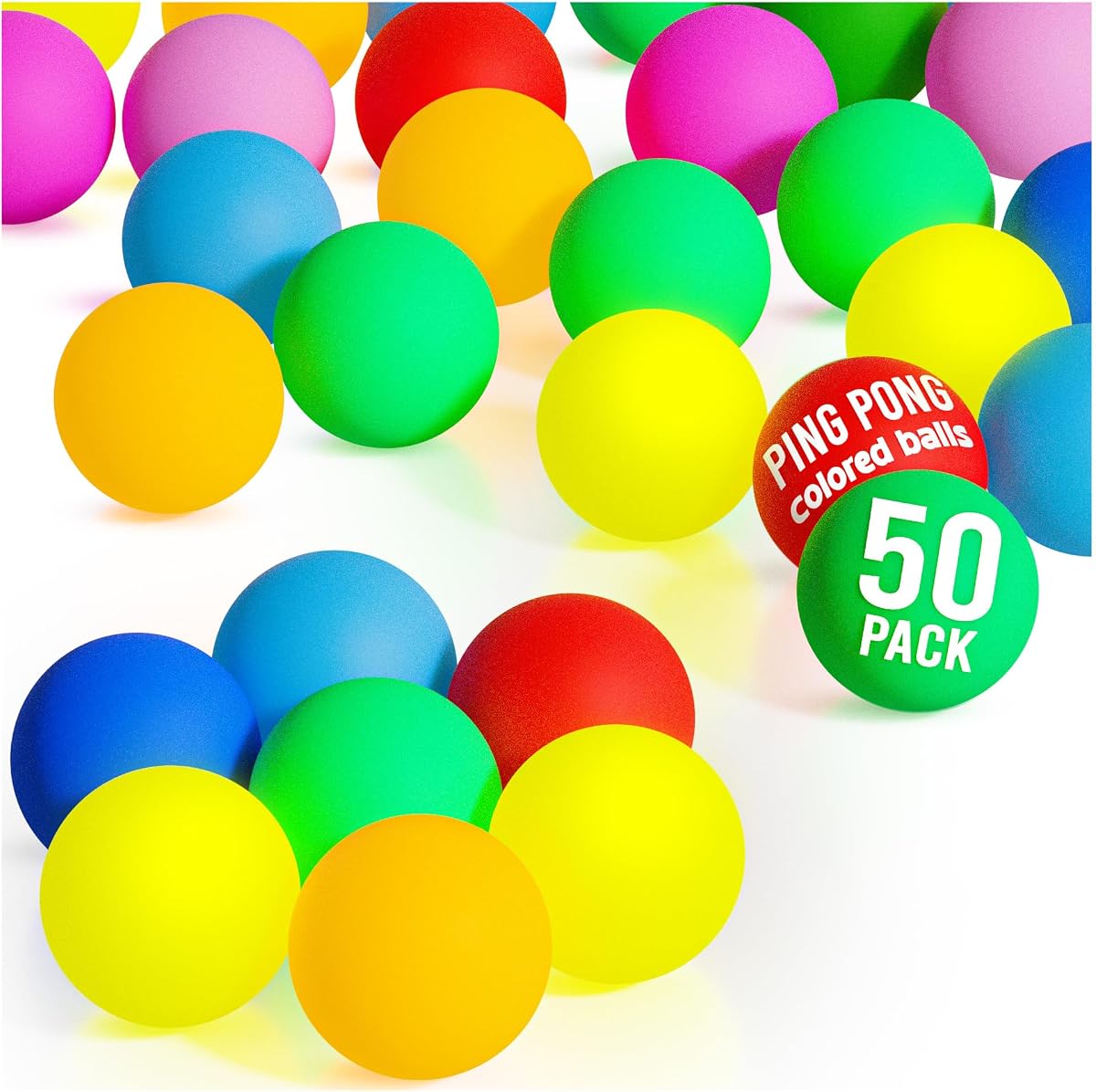 Pelotas de Ping Pong de Colores Pelota de Tenis de Mesa para Juegos Artes Pelotas de Pong Paquete de 50, 30 y Más para Fiestas Mascotas Actividades Escolares Navidad Halloween Debe Tener para Maestros Niños Adolescentes Adultos