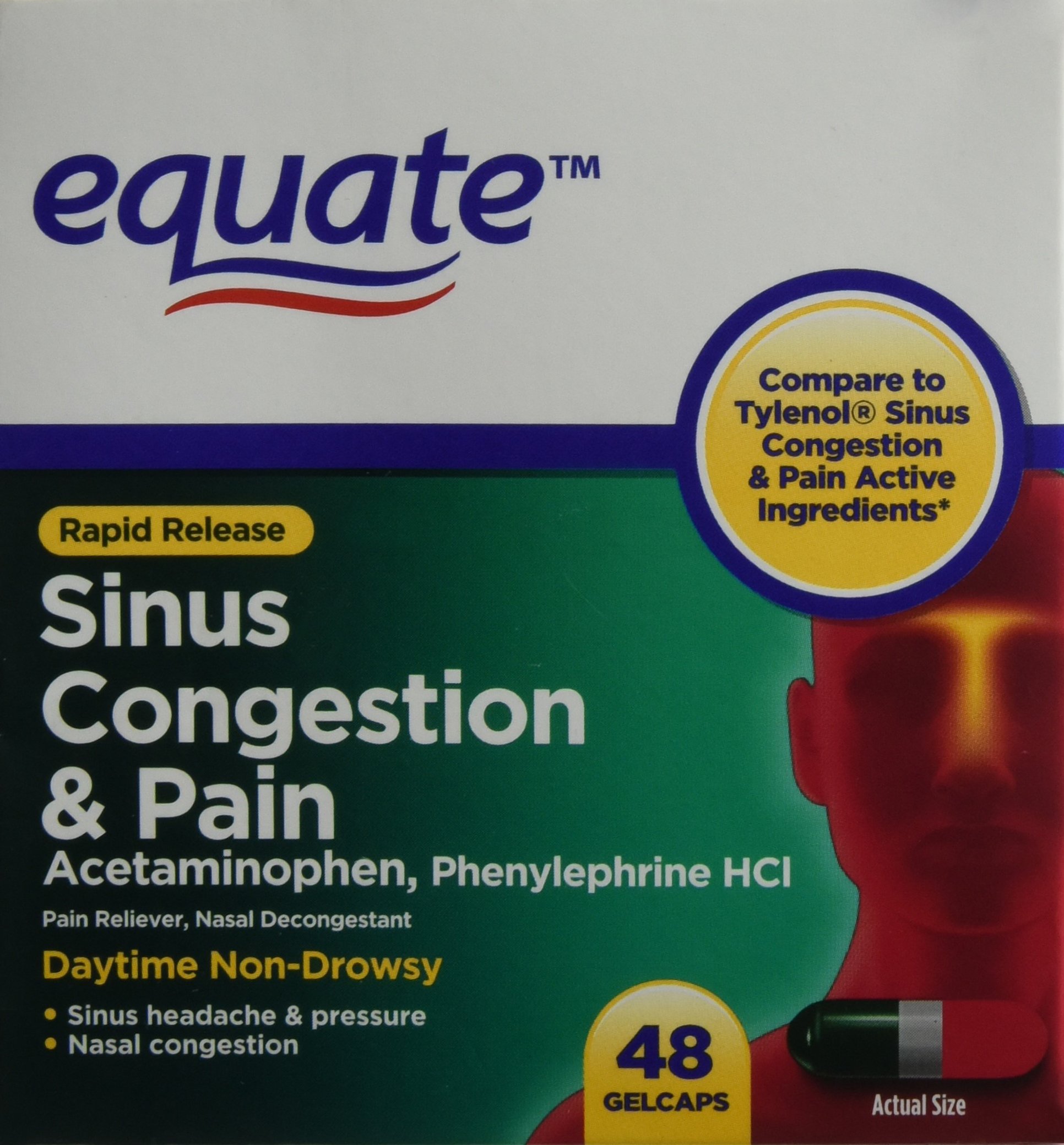 Equate Sinus Congestion and Pain 48 ct