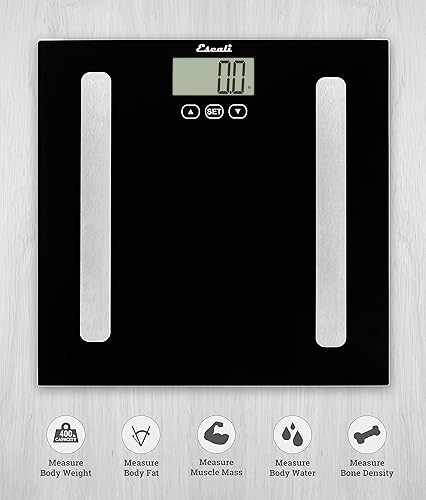 Miniatura 7 de Escali Báscula de composición corporal completa con tecnología de análisis de impedancia bioeléctrica, mide el porcentaje de grasa corporal, agua
