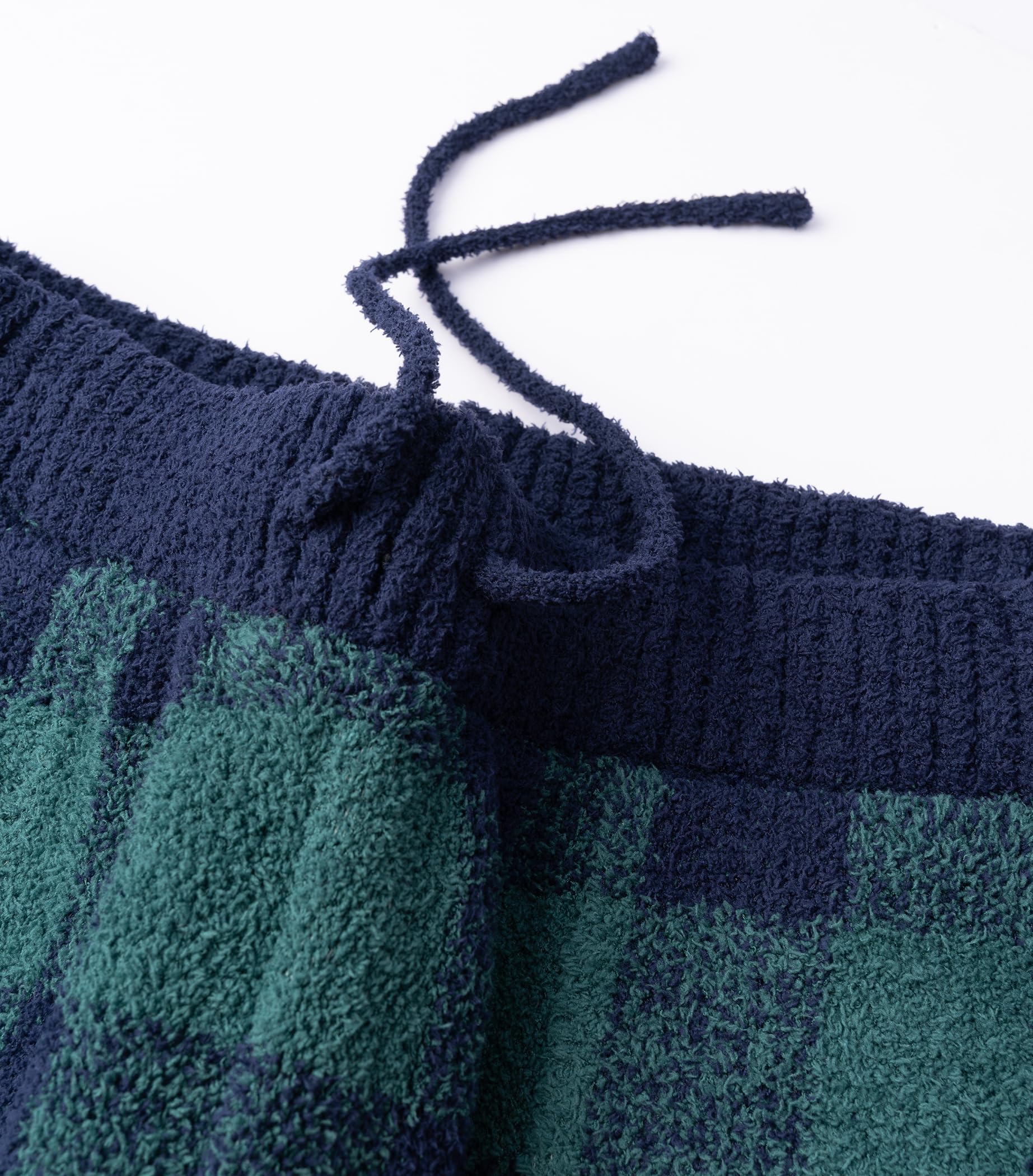DAVID ARCHY Conjunto de pijama de forro polar para hombre, pijama de Navidad suave para invierno, ropa de dormir de manga larga con pantalones a cuadros