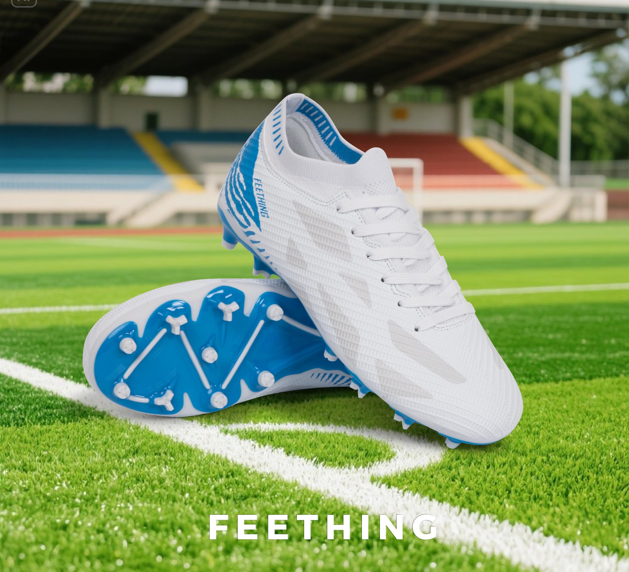 Womens Soccer Cleats Firm Ground Outdoor Athletic Football Boots Lightweight Soccer Shoes for Youth Girls — view 3