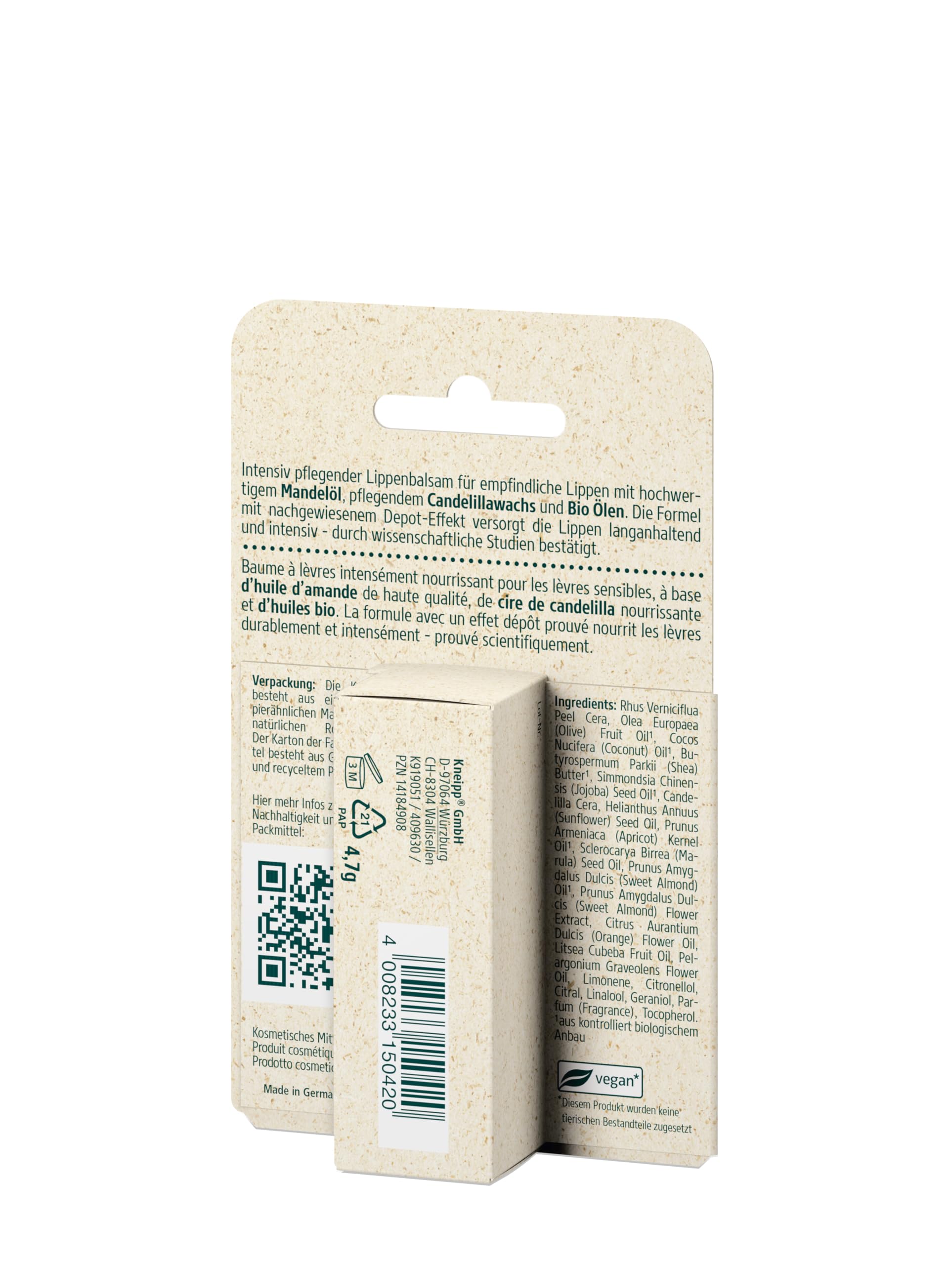 Kneipp Mandel & Candelilia Balsam do Ust, 4.7 g