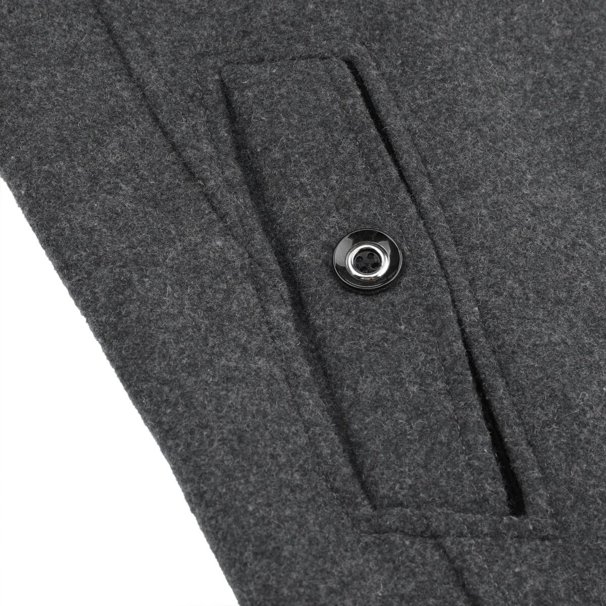 Allthemen Cappotto da Uomo in Lana Trench Slim Fit da Lavoro Corto Business Trench Coat Soft Touch Calda Invernale Coat