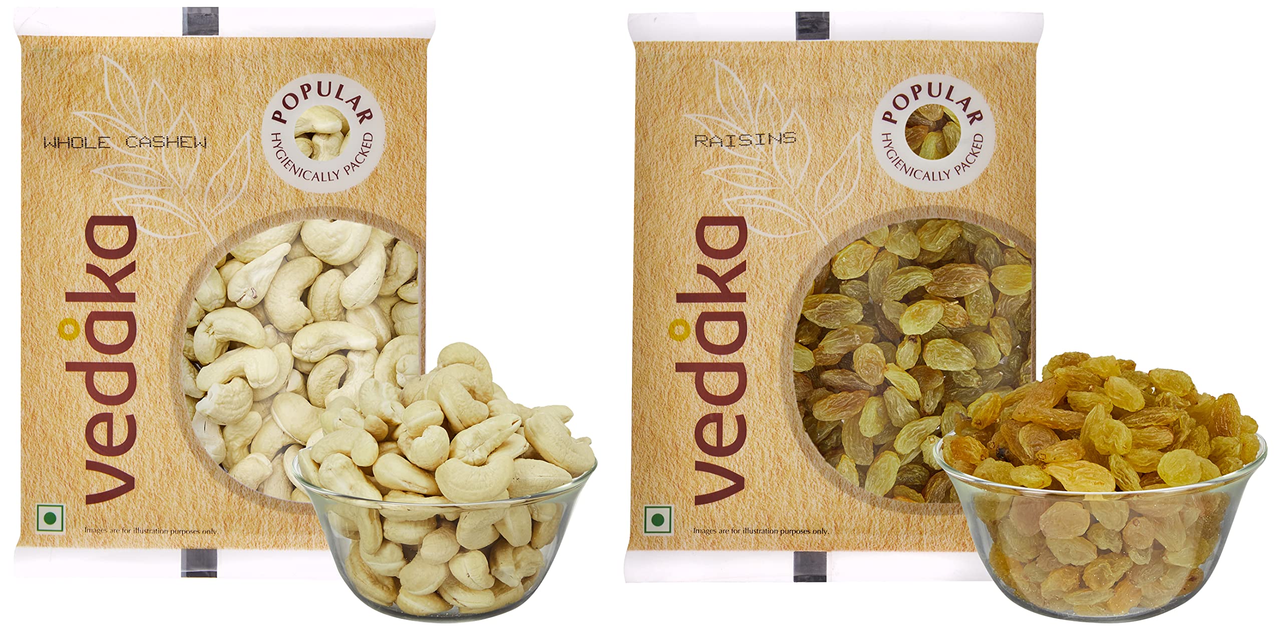 Amazon Brand - Vedaka Dry Fruits Combo | 400 Gram | 200 Gram Each - Raisins And Cashews | Delicious, Natural & Premium Dried Fruits