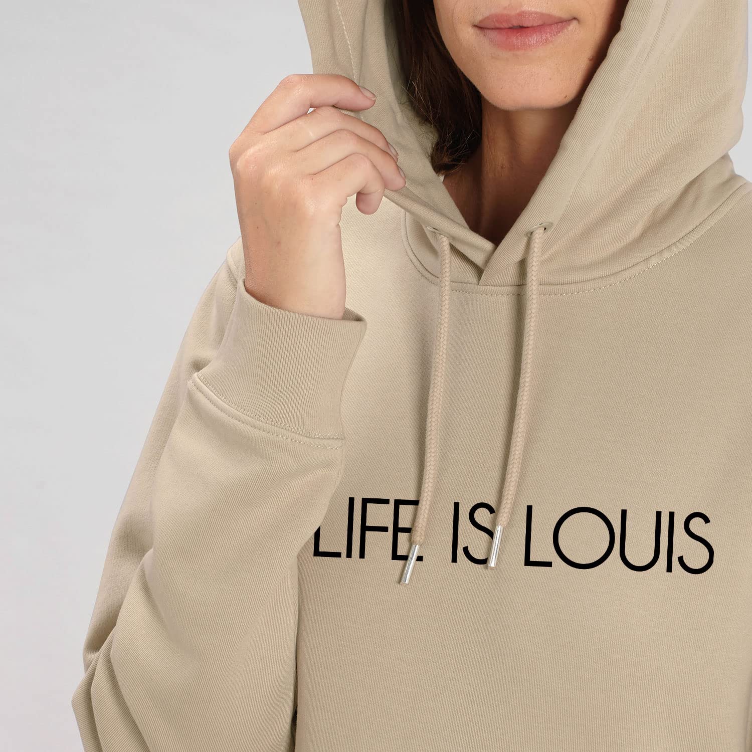 Damska bluza z kapturem Cruiser – Life is Louis – sportowy styl uliczny z długim rękawem bluza z kapturem z bawełny organicznej na jesień i zimę, Desert Dust, L
