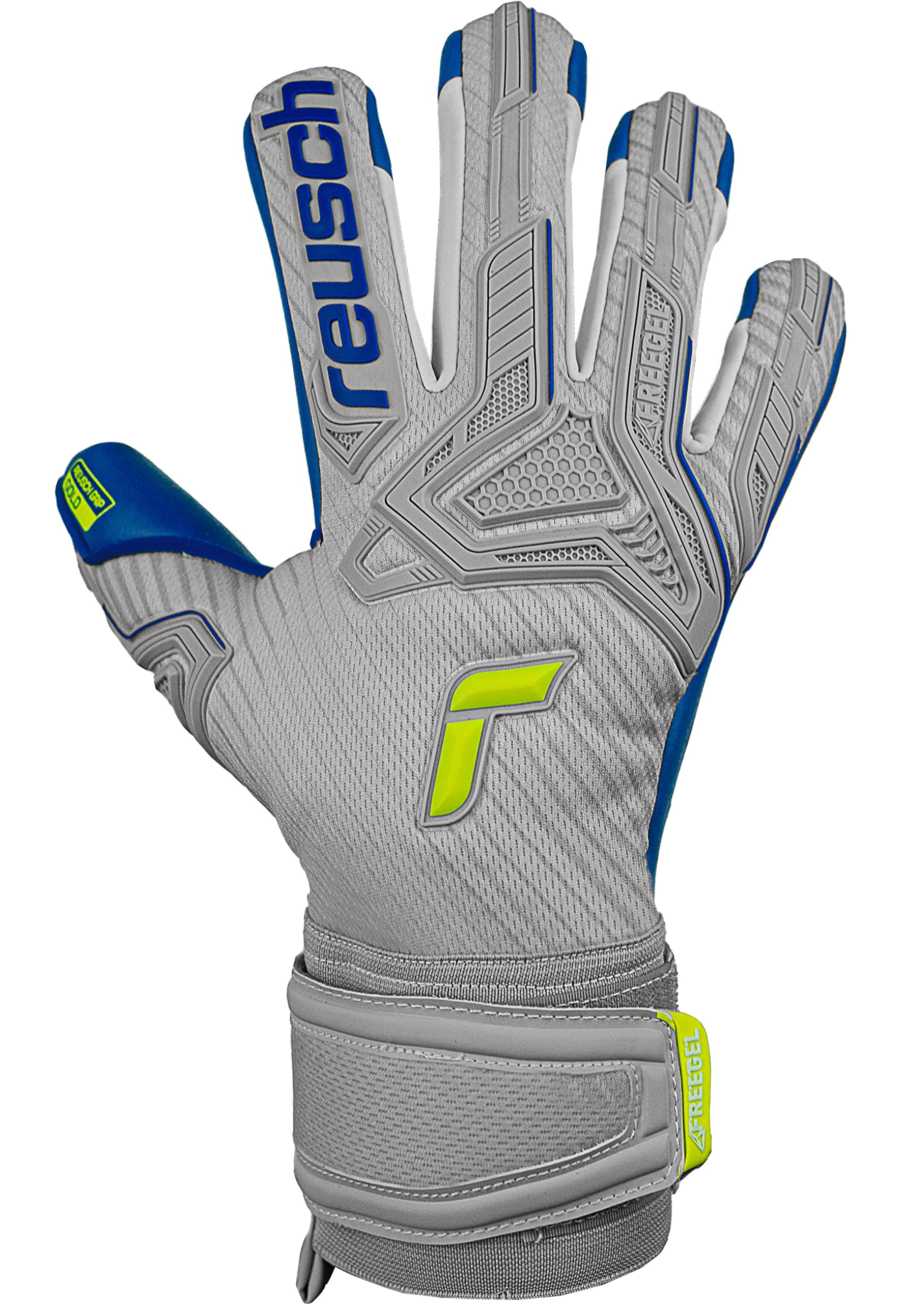 Reusch Attrakt Freegel Gold-Guanti da Portiere Unisex con Cucitura Interna E Rivestimento in Oro, Adatti per Tutte Le Superfici del Campo da Gioco, Calcio per Adulti Uomo