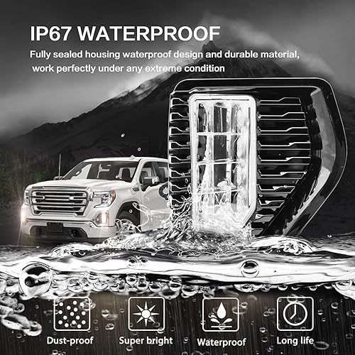 Miniatura 4 de Luz antiniebla LED para parachoques delantero para GMC Sierra 1500 2019-2022, juego de arnés de cableado e interruptor de alimentación L&R Side