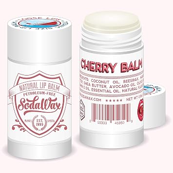 SodaWaxTM Natural Lip Balm 2-Pack CHERRY BALM 1.2oz/34g Any 3 Items SHIP FREE
