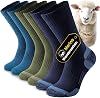 Merino Wandersocken Herren Damen 3 Paar Outdoor Trekkingsocken Merinowolle Sportsocken Laufsocken Sneakersocken Atmungsaktiv Dicke Thermosocken für Herren Damen