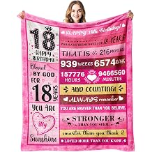 18 Year Old Girl Gifts, 15th Birthday Decorations for Girl Blanket 50"x60"