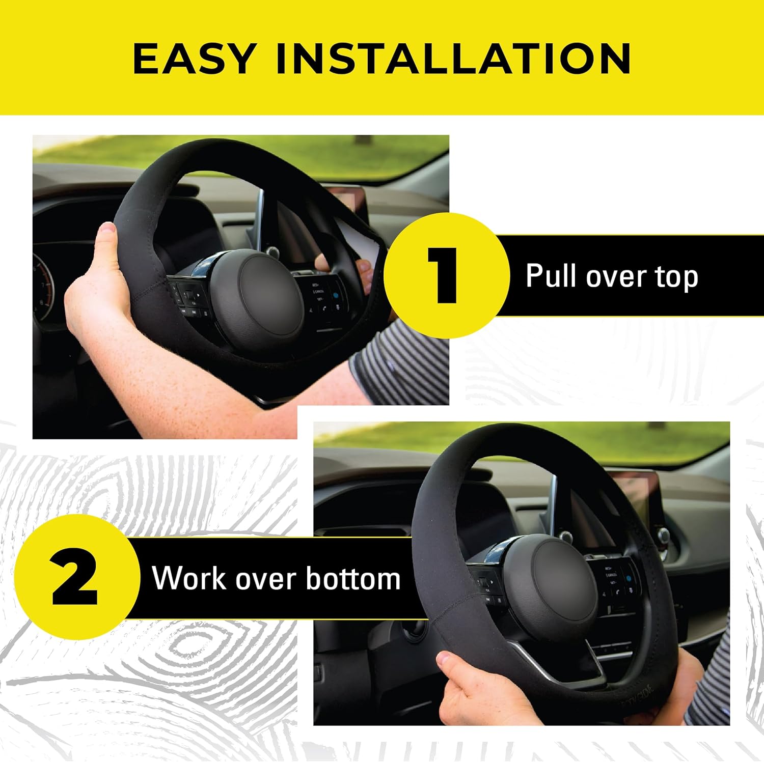 Body Glove 22-1-97505-9 Smoothie Steering Wheel Cover, Easy Installation, Hyperflex Core Technology, Fits Most Vehicles