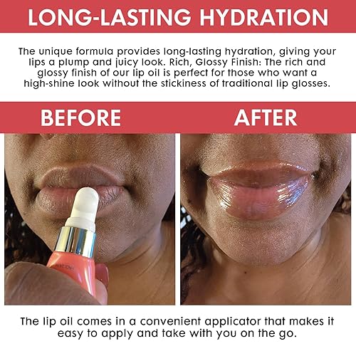 Miniatura 4 de Aceite labial hecho con semillas negras, semillas de uva y aceites de vitamina E Juicy By Mon Cheri (limonada de frambuesa) brillo curativo, todo