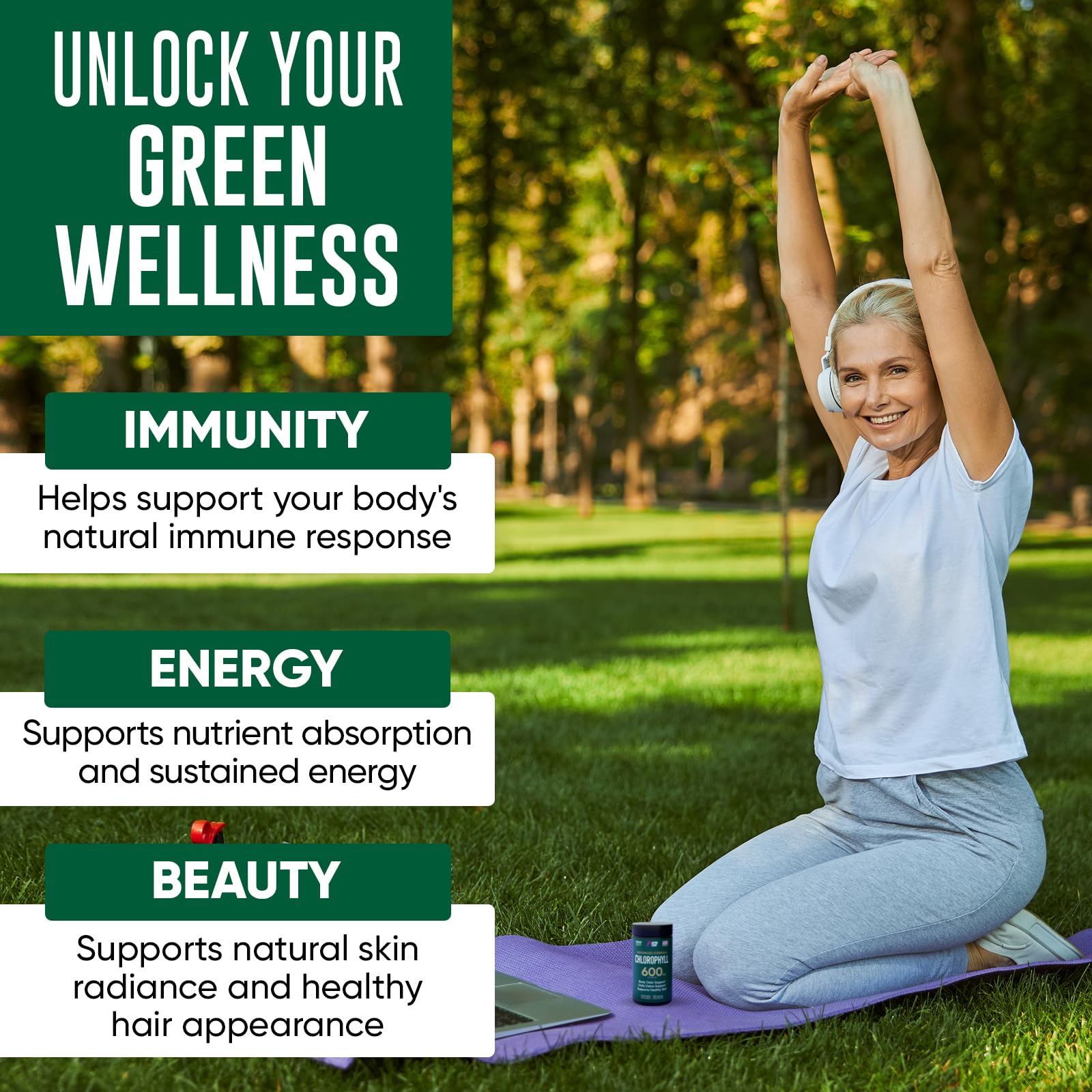 Chlorophyll Capsules 600 mg - Natural Chlorophyll Pills for Women & Men — Amazon image 6