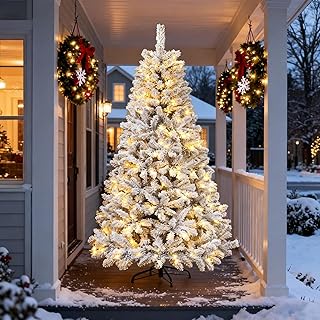 Northroad Flocked Pre-lit Christmas Tree