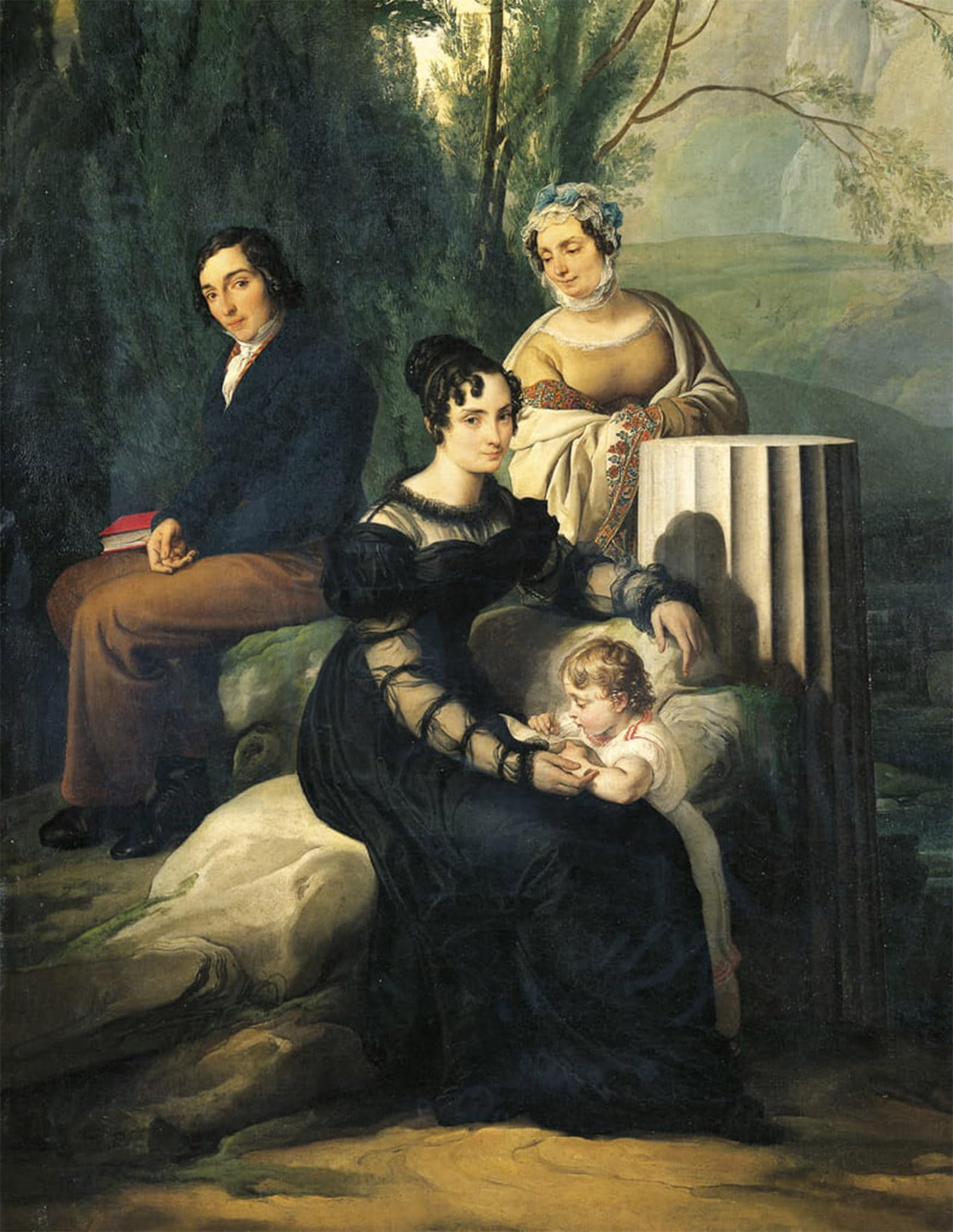 SERENDIPITP Vintage Picture Print on Canvas Wall Art Poster Portrait of Family Stampa Di Soncino by Francesco Hayez Artwork Print Poster for Wall Decor 60x90cm