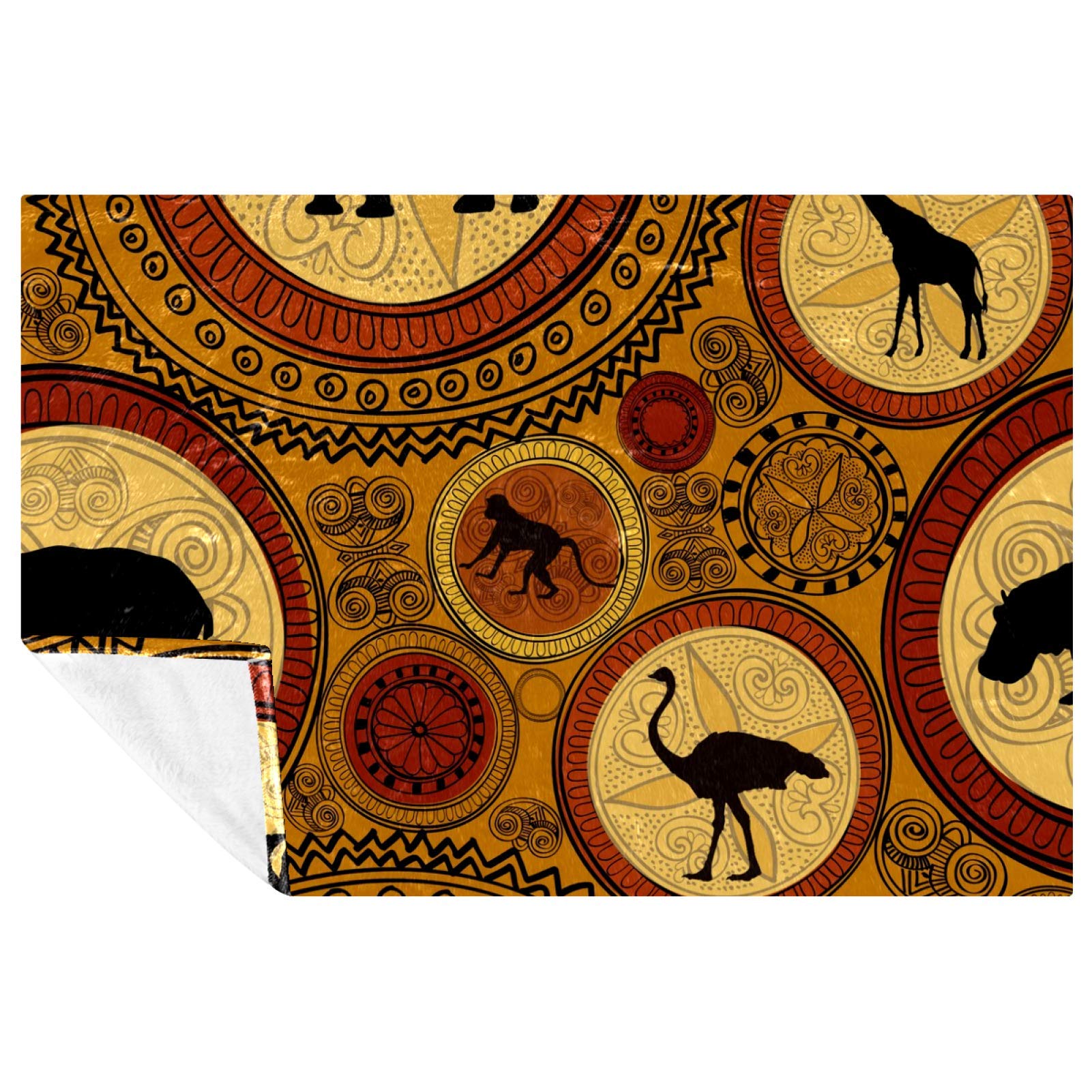 Couverture animaux africains contre le froid plaid lit canapé 150x100 cm