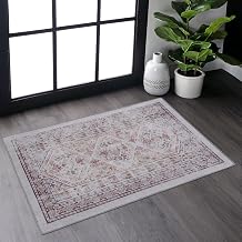 2x3 Area Rugs Living Room Rug Washable Vintage Rug No Slip Stain Resistant Soft Carpet Indoor Large Carpets for Bedroom Dining Room Farmhouse Nursery Hallway Home Office Beige