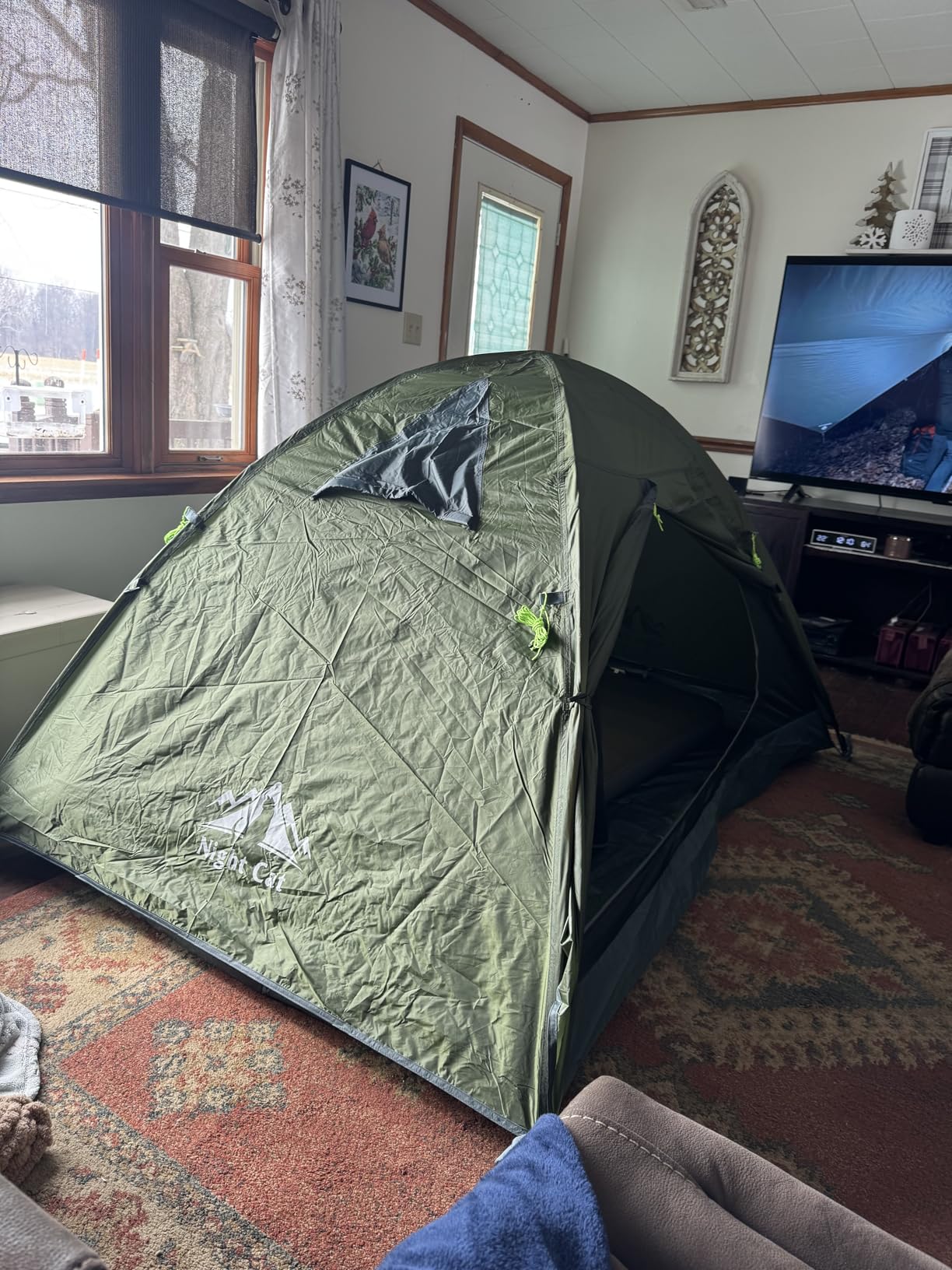 Night Cat 2-Persons Backpacking Tent: Waterproof Lightweight Camping Tent for Two People Hiking Outdoor Mountain with Aluminum Poles and Rainfly Green customer photo 3