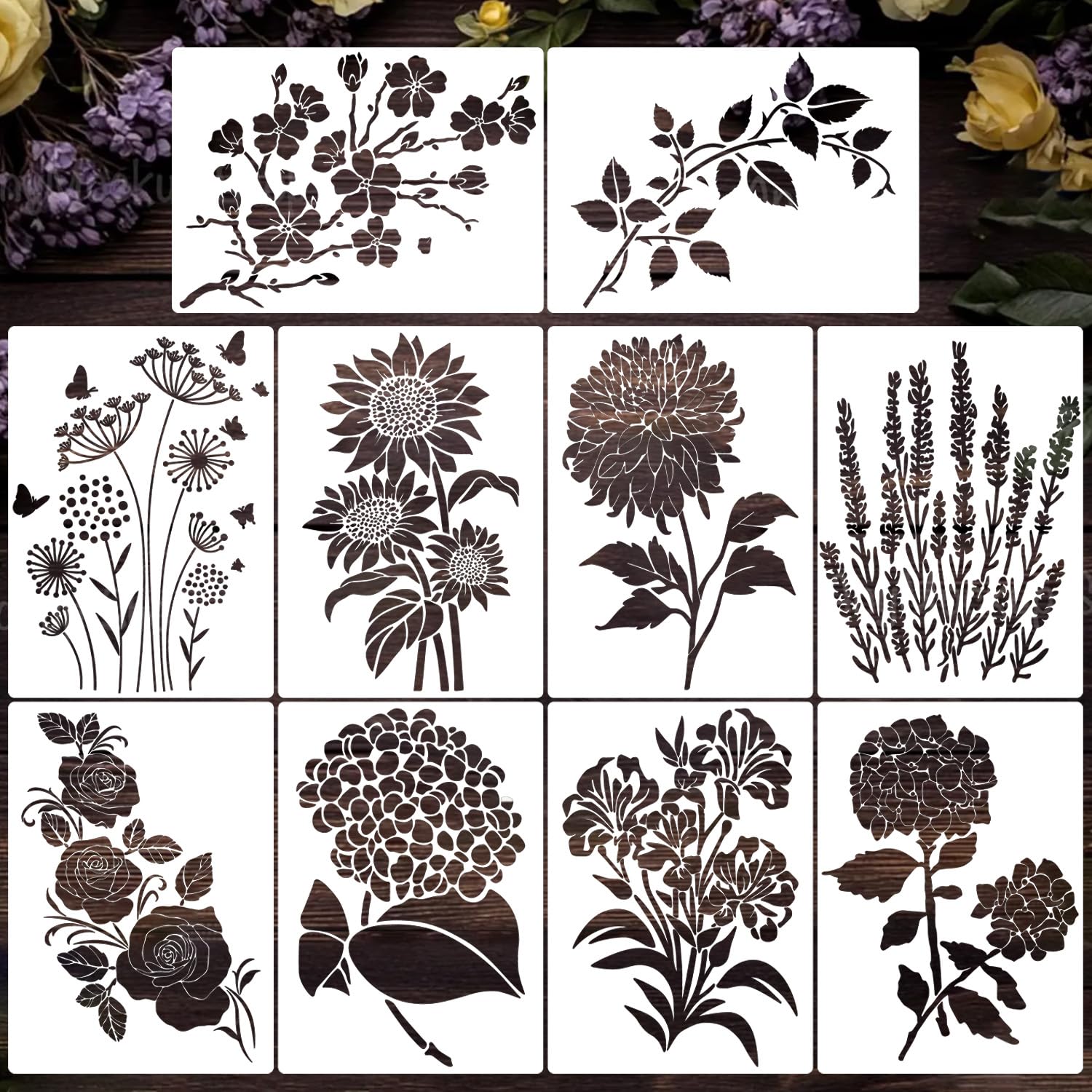 Snapklik.com : Large Flower Stencils For Painting On Walls Large Floral ...