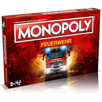 Winning Moves Monopoly Fire Brigade Edition - Monopoly Game for Fans - Family Games Strategy Board Games Fire Brigade - 2+ Players from 8+ Years - German