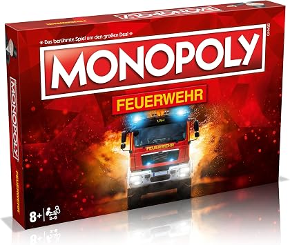 Winning Moves Monopoly Fire Brigade Edition - Monopoly Game for Fans - Family Games Strategy Board Games Fire Brigade - 2+ Players from 8+ Years - German