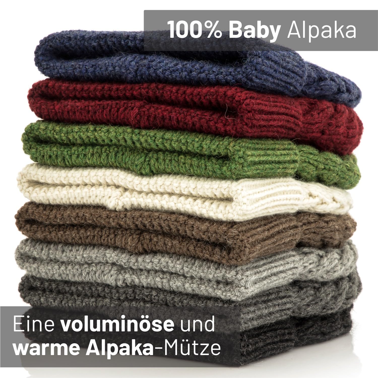 Miękka damska i męska czapka z alpaki ze 100% wełny alpaki w 8 kolorach - wysokiej jakości zimowa czapka dzianinowa/czapka wełniana Beanie firmy HansaFarm, Braun - NFA06, jeden rozmiar