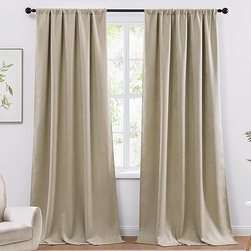 Miniatura 12 de WRENSONGE Cortinas Opacas para Dormitorio, Cortinas Opacas Azul Marino de 63 Pulgadas de Largo para Ventanas de Sala de Estar y Cocina, Cortinas