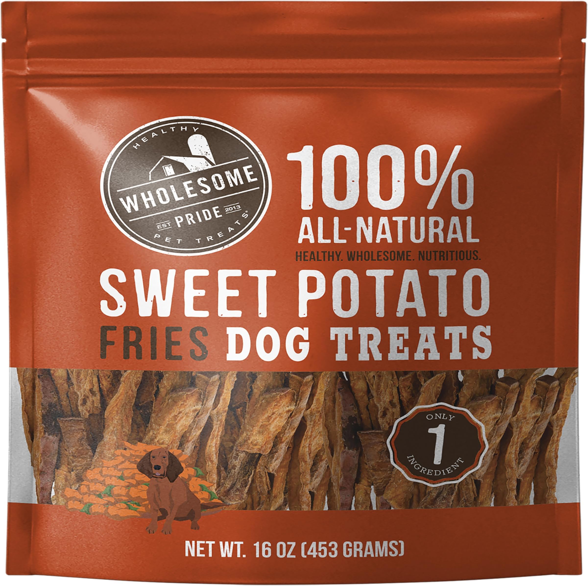 Sweet Potato Fries All-Natural Single Ingredient Dog Treats, 16 oz