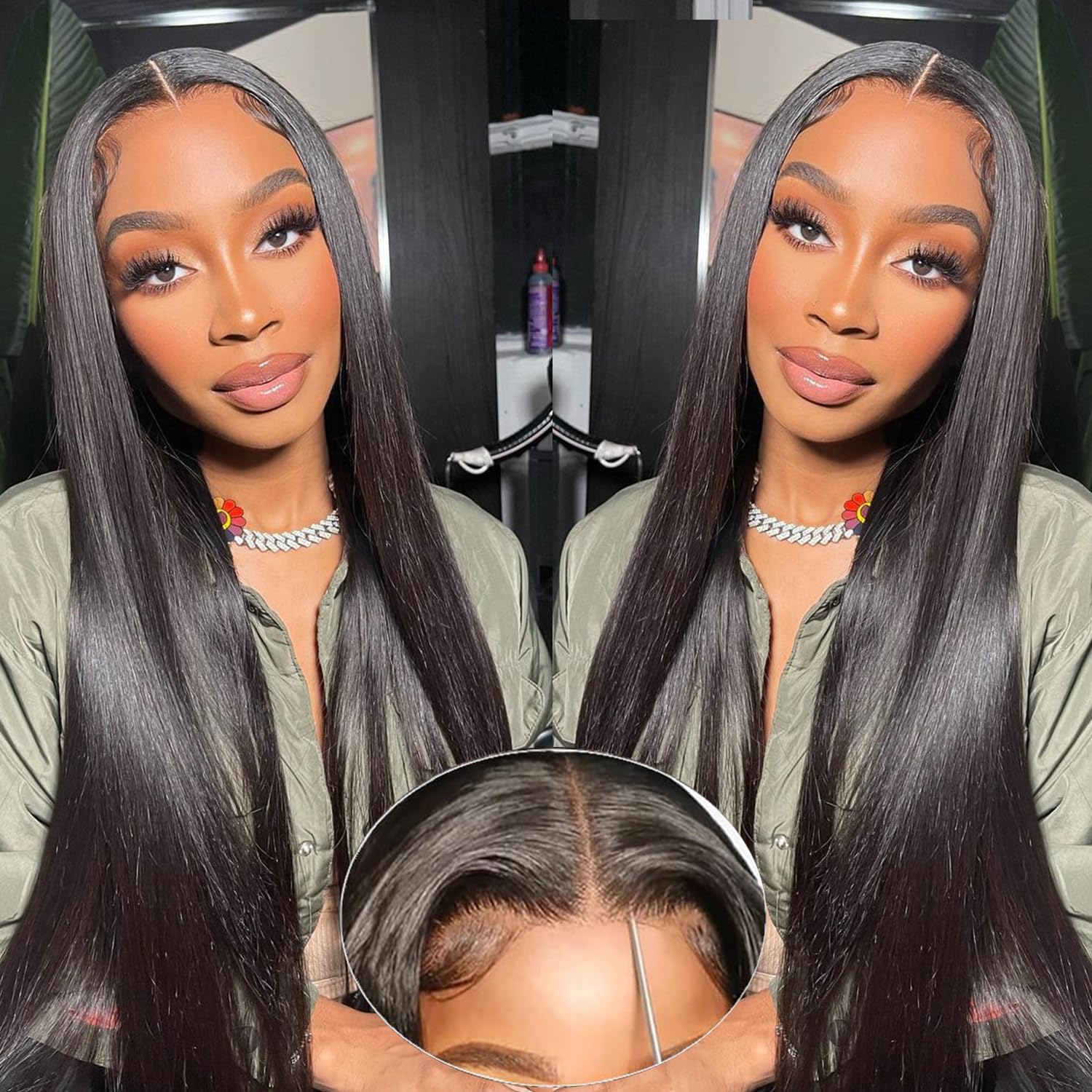 24 Inch Straight Lace Front Wig Glueless Pre Cut Wear and Go Glueless 13x4 Body Wave Lace Front Wig 24 Inch - Human Hair  main image 2