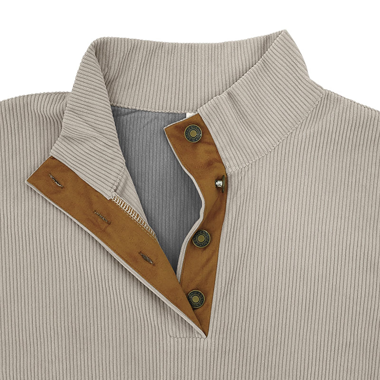 Ryehack Felpa Uomo Corduroy Manica Lunga Casual Henley T Shirt Leggera Maglione Pullover Top S-3XL