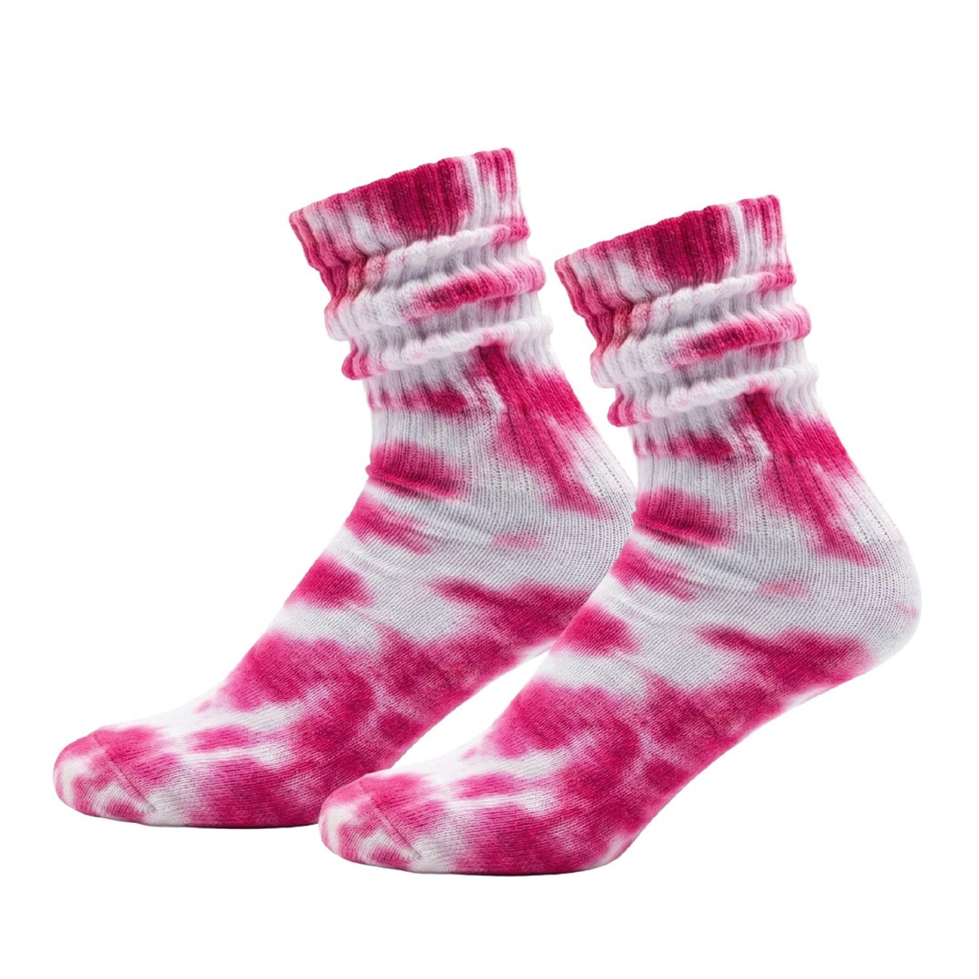 COUVER Women Cotton Scrunched Slouch Socks | 90% cotton 5% polyester 5% elastic, scrunched slouch socks, adjustable crew to knee high, retro dance, size 6 to 11