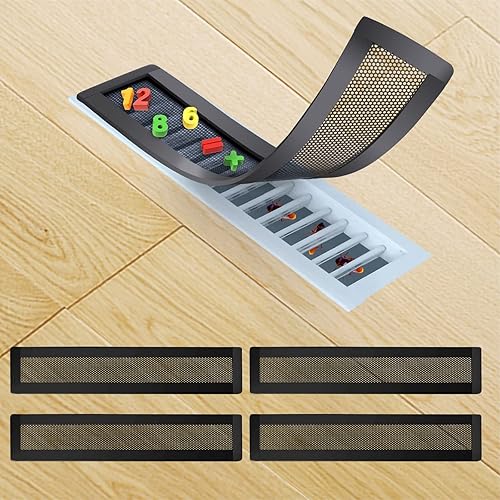 Cubiertas magnéticas de ventilación para registro de piso, malla de filtro de ventilación de aire de 2 x 12 pulgadas, red de pantalla de ventilación