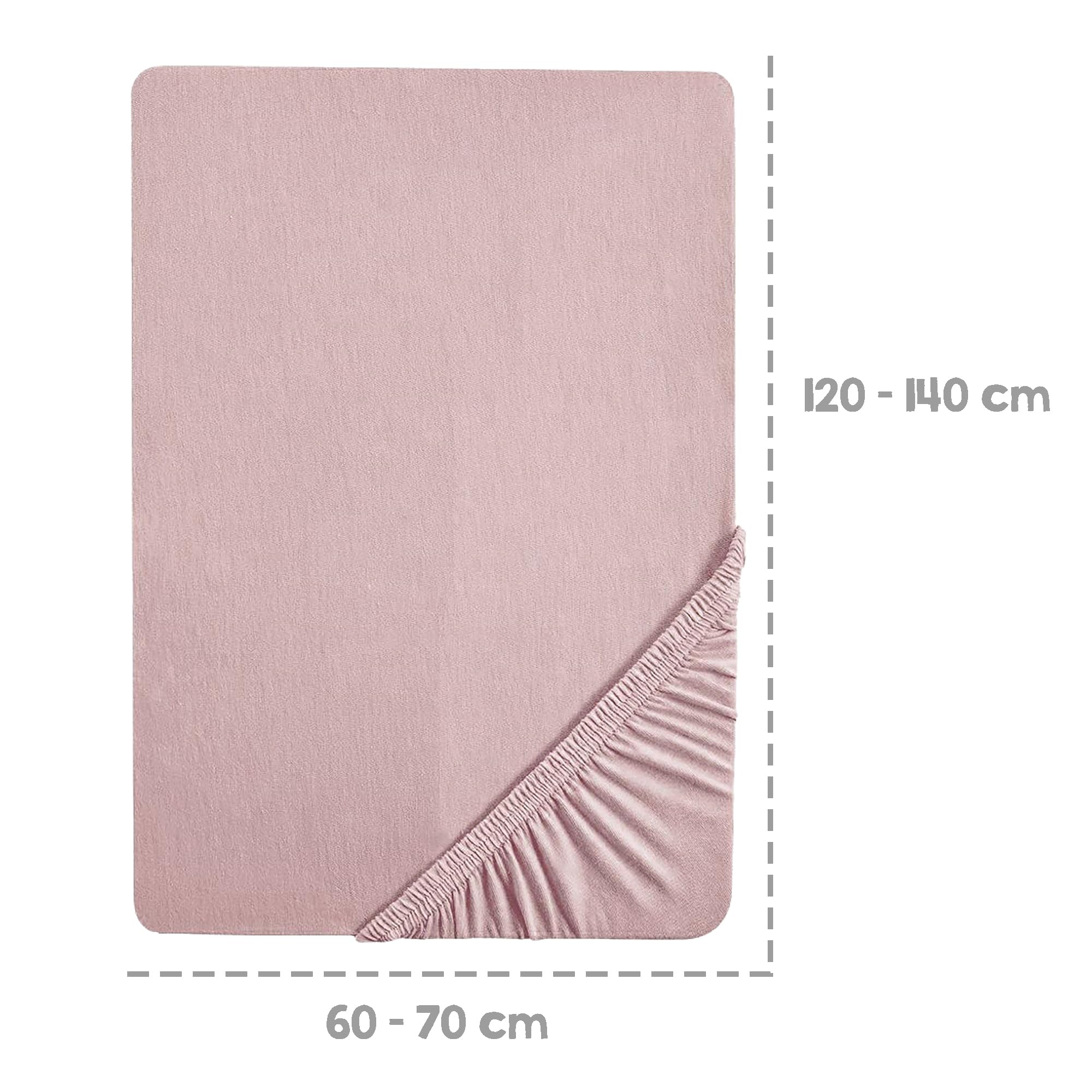 roba Kinderbettwäsche Lil Planet 100 x 135 cm - 2-teiliges Bettwäsche Set - Bio Baumwolle - GOTS und Oeko-Tex 100 Zertifiziert - Rosa/Mauve Spannbettlaken Lil Planet 60 x 120 – 70 x 140