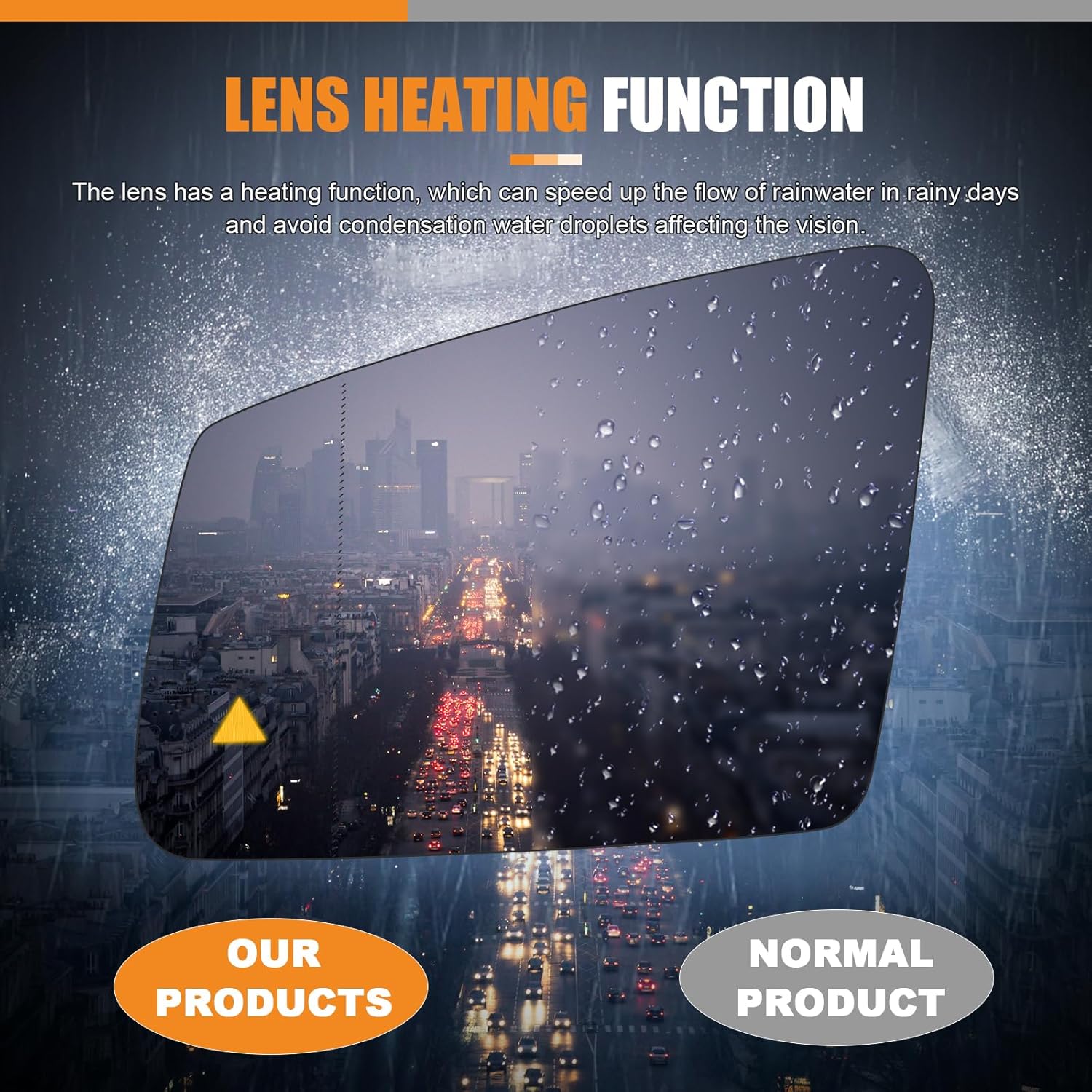 Compatible with Mercedes Benz A 2013-2018 B C W204 E W212 S W221 GLA GLK, Driver Left Side Mirror Glass, Heated Convex Side Blind Spot Lens Mirror with Backing Plate