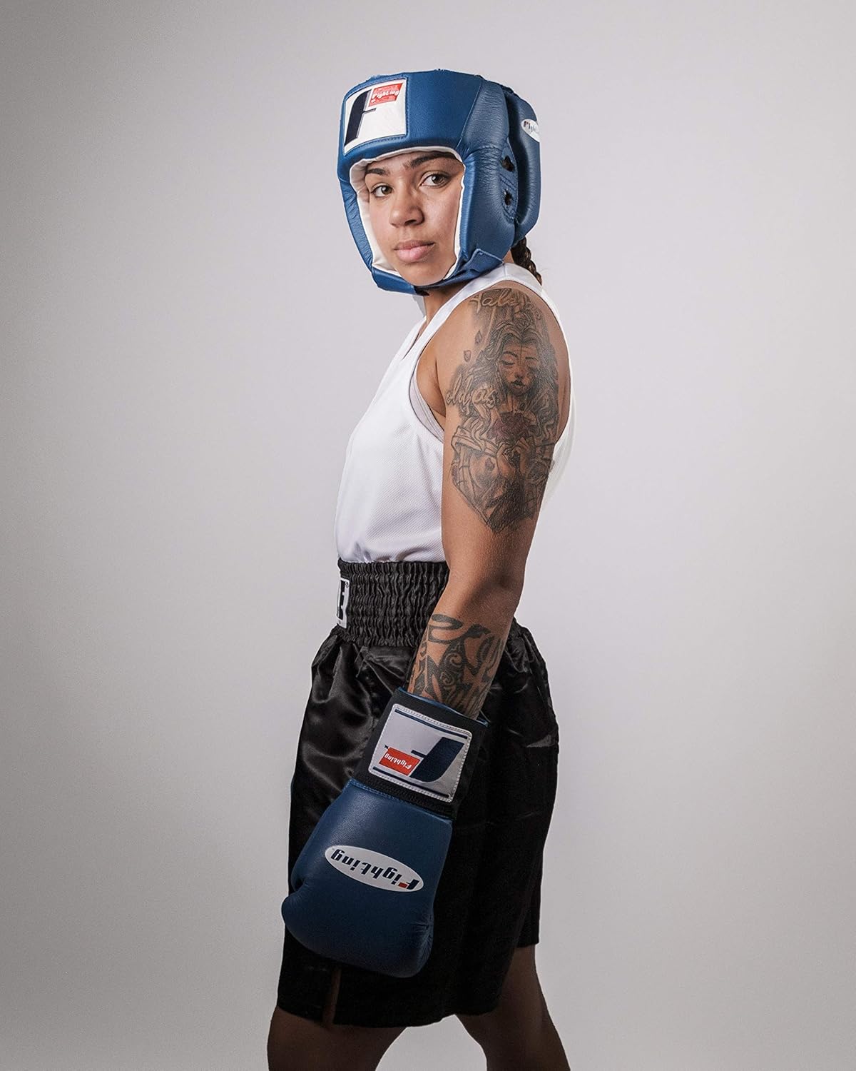 Fighting Sports USA Boxing Competition Headgear (Open Face), Blue, Medium