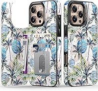 Vista 159 de LETO para iPhone 15 Pro Funda tipo cartera - Tapa tipo folio con patada - Diseños de moda - Tarjetero - Funda protectora para mujeres y niñas - 6.1