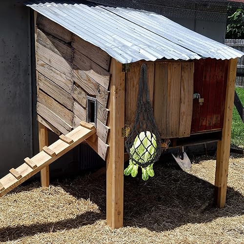 Miniatura 9 de PATKAW Red de heno de alimentación lenta para caballos malla de agujero pequeño bolsa de heno para ganado alimentador de alimentos para ganado negro