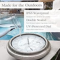 Vista 3 de Reloj iluminado de 18 pulgadas para interior/exterior con sensor inteligente y luz nocturna, impermeable, reloj de pared grande con termómetro e