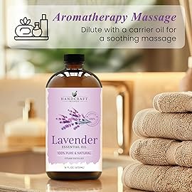 Handcraft Blends Lavender Essential Oil in Glass Bottle - Huge 16 Fl Oz - 100% Pure and Natural - Premium Grade Oil for Diffuser and Aromatherapy, Skin, Massage, Candle and Soap Making Fragrance