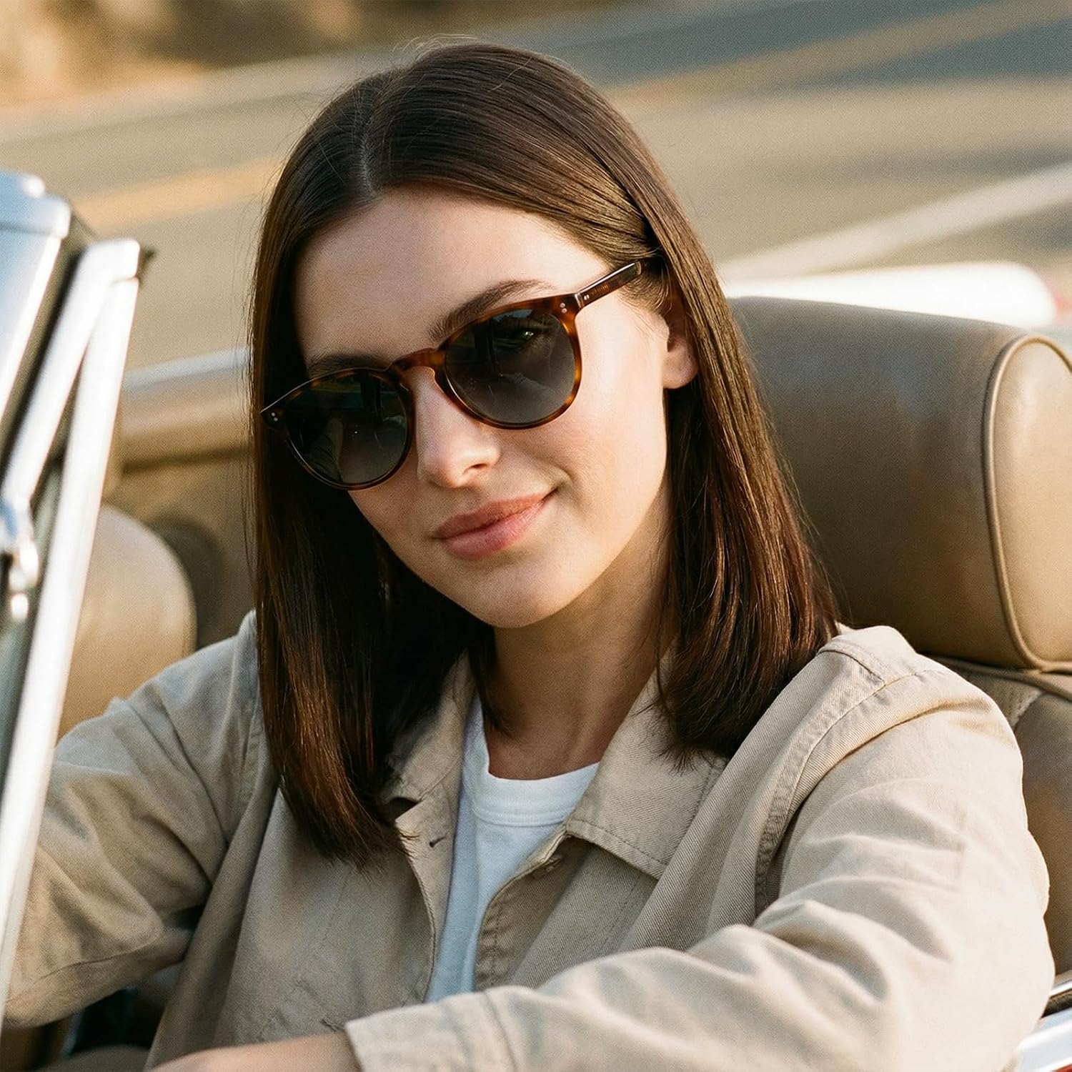 CARFIA Acetate Polarized Sunglasses for Women Trendy Retro Sunnies