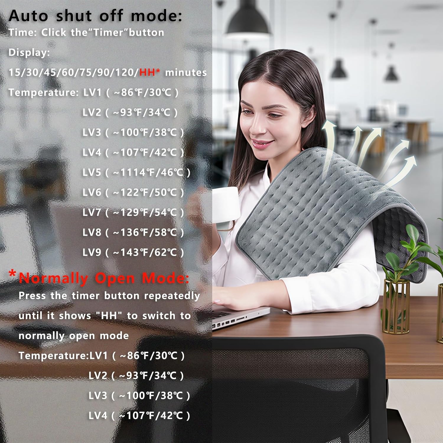 Electric Heating Pad, 2025 Upgraded Dual Mode Controller (Manual and auto Off Mode),Multiple Safety protections, Comfortable Soft, Machine Washable