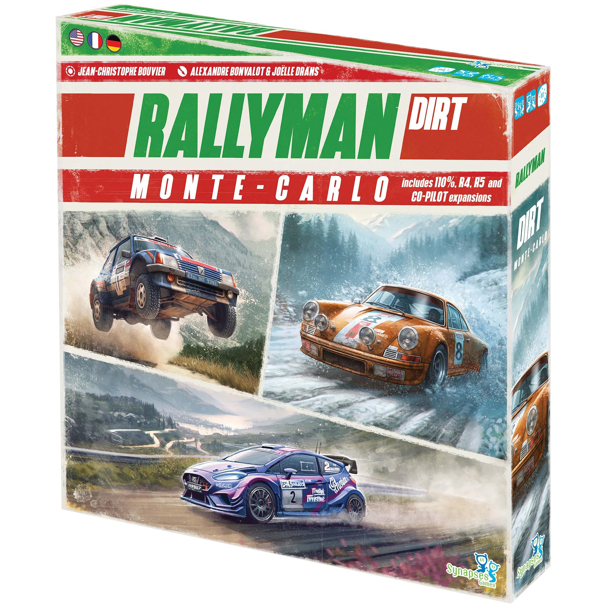 Synapses Games | Rallyman: Dirt Monte Carlo | Espansione | Gioco da tavolo per rotolare dadi | Gioco Push Your Luck |Età 14+ | Da 1 a 6 giocatori | 60+ minuti