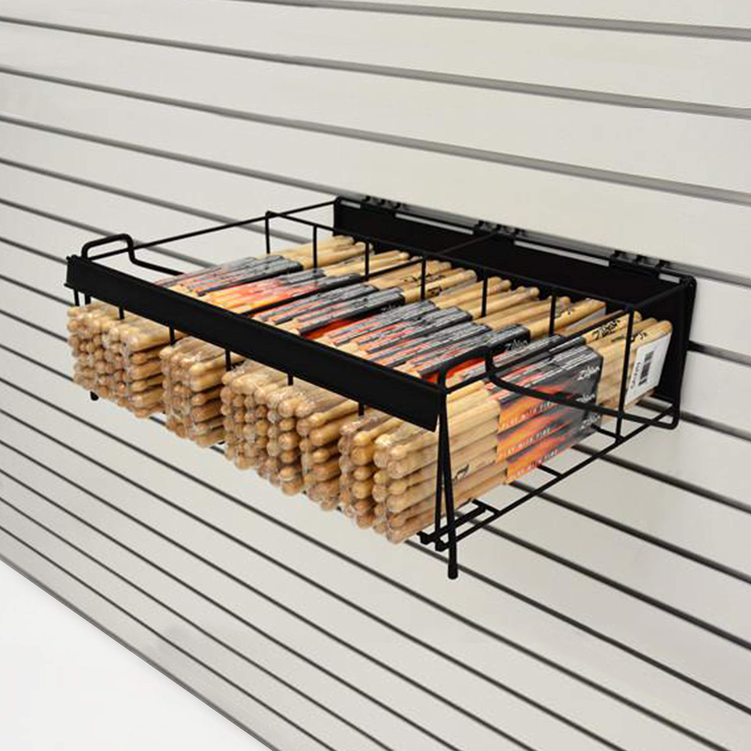 Stackable Metal 6-Pocket Drum Stick Bin - Can Attach to Slatwall and Pegboard