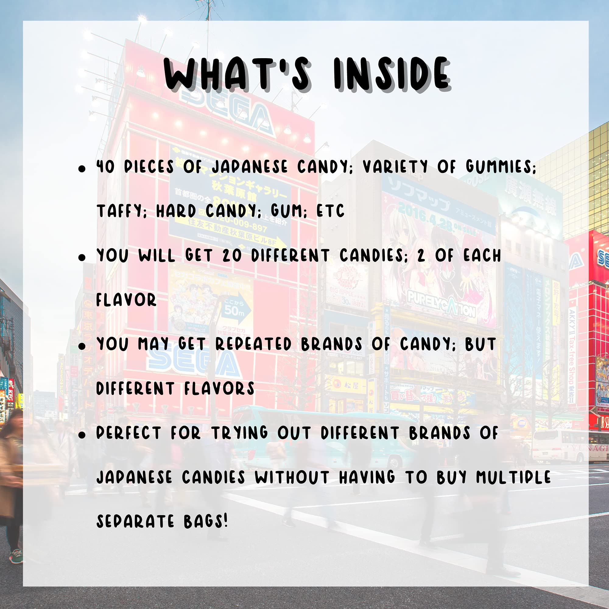 Mashi Box Japanese Candy Variety Pack 40 Pieces Gummies, Taffys