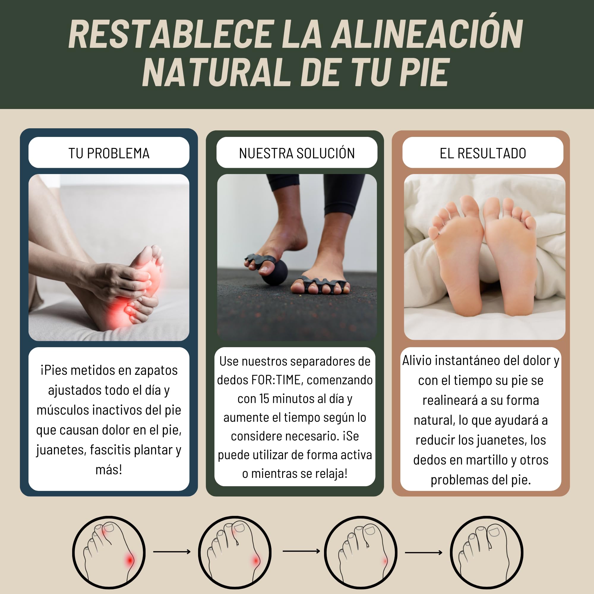Separador Dedos Pie Silicona 1 Par Corrector Dedos Superpuestos Juanete