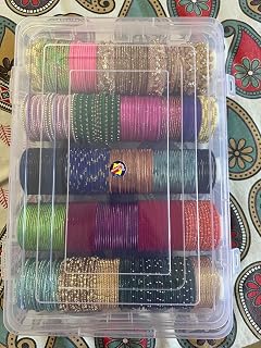 AA and ZS Transparent Stylish Multipurpose Plastic Bangle Box With 5 Detachable Rods For Women and Girls,Organizer Accesso... Price In India