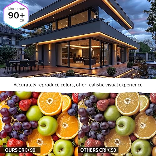 Miniatura 4 de IP67 COB LED tira de luz 100FT30M al aire libre llevó luces de tira impermeable 3000 K CRI90+flexible 24 V para terrazas de cocina