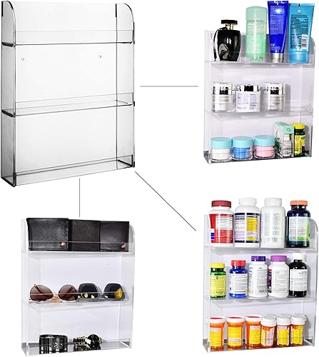 Miniatura 5 de AMT - Estantes acrílicos para esmalte de uñas para pared. Pantalla transparente de esmalte de uñas. Organizador de aceites esenciales. Capacidad